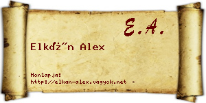 Elkán Alex névjegykártya